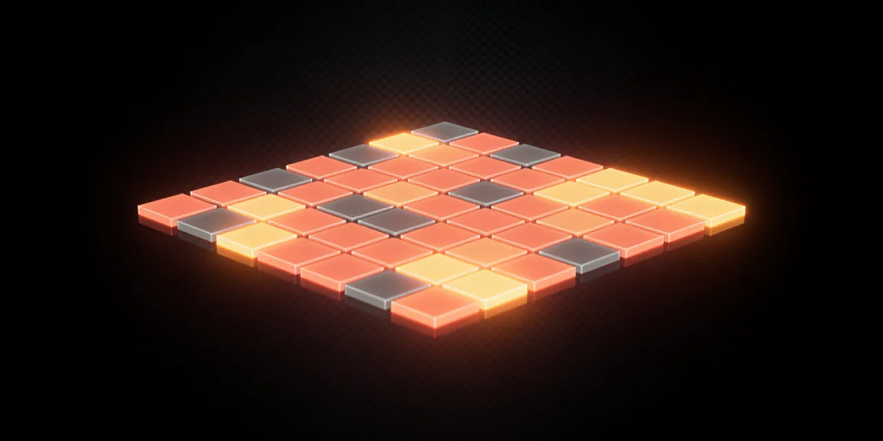 Glowing attendance heatmap grid showing weekly consistency patterns