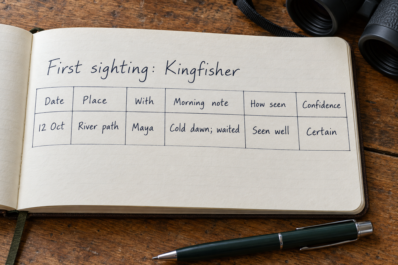 A handwritten table tracks application date, role, posting, resume, contact and next action